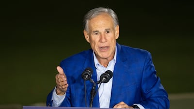 Texas Governor Greg Abbott announces his re-election campaign in Houston, on November 9. Houston Chronicle via AP