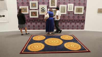 Artworks by Alexander Gorlizki on display at the Jhaveri contemporary booth. Sarah Dea / The National