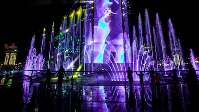 Visitors enjoy the evening at the Sheikh Zayed Heritage Festival