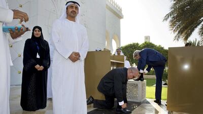 John Kerry at the Sheikh Zayed Grand Mosque. Reuters / Jacquelyn Martin/Pool