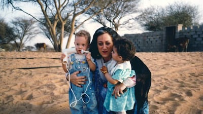 (From left) Edward, Inocenta Ewart and Shamma outside the Al Khateri home in RAK. Courtesy: The Ewart family