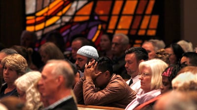 A candlelight vigil is held at Rancho Bernardo Community Presbyterian Church for victims of a shooting incident at the Congregation Chabad synagogue in Poway, north of San Diego, California, U.S. April 27, 2019. REUTERS