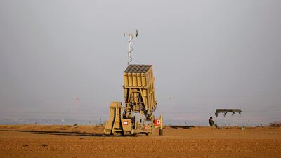 The Israeli military said its Iron Dome defence system, pictured, intercepted the rocket from Gaza. Reuters