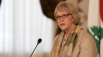 Karen KoningAbuZayd, the United Nations Relief and Works Agency commissioner general, speaks during a donor conference about Gaza and southern Lebanon.