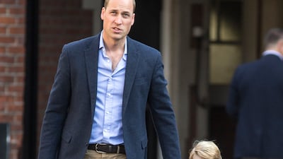 George on his first day of school at Thomas's Battersea in London in September 2017. Getty Images