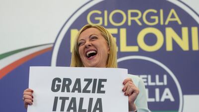 Giorgia Meloni , leader of the far-right party Brothers of Italy, in Rome, on September 26. Italians voted in a national election that might yield the nation's first government led by the far right since the end of the Second World War. AP