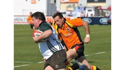 World Cup star Dan Luger, right, is delighted to be playing at Dubai Sevens. Courtesy Samabar Photography