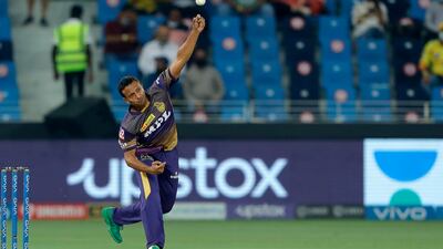 Shakib Al Hasan of Kolkata Knight Riders bowling during the final.