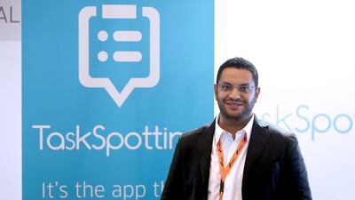 Karim Aly, CEO and co-founder of Task Spotting at the ArabNet Digital Summit 2014 at the Atlantis hotel on Palm Jumeirah in Dubai. Pawan Singh / The National