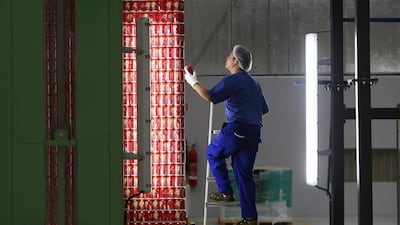 Can-Pack will now be able to manufacture 5 million aluminium cans a day, a daily increase of 1.75 million cans. Pawan Singh / The National