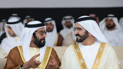 Sheikh Tahnoon bin Mohammed and Sheikh Mohammed bin Rashid. Ryan Carter / Crown Prince Court - Abu Dhabi