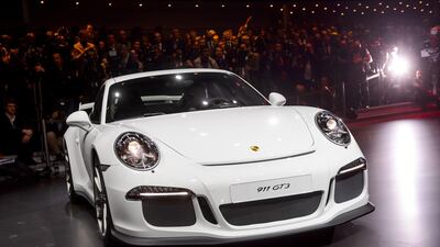 The GT3 Porsche model car. Fabrice Coffrini /AFP