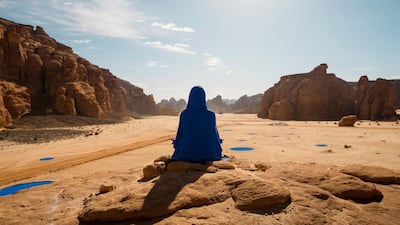 Lita Albuquerque, NAJMA (She Placed One Thousand Suns On The Transparent Overlays Of Space), installation view at Desert X AlUla. All photos by Lance Gerber / Courtesy the artist