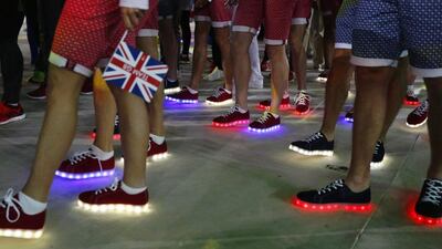 Athletes from Britain attend the closing ceremony. Sergei Ilnitsky / EPA