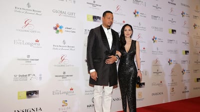 Actor Terrence Howard with his wife Miranda attend the Global Gift Gala during day four of the 12th annual Dubai International Film Festival held at the Madinat Jumeriah Complex. Neilson Barnard / Getty Images for DIFF