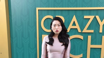 Awkwafina in Reem Acra. AFP