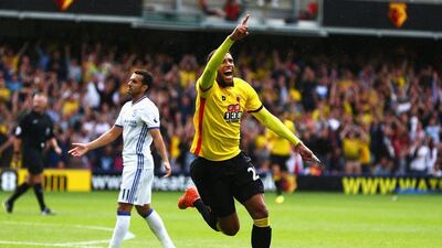 Etienne Capoue celebrates scoring the opening goal. Steve Bardens / Getty Images