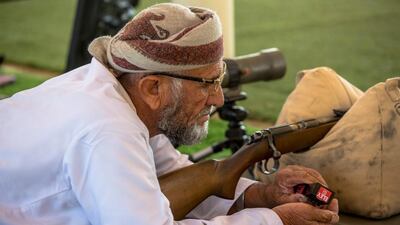 A competitor at the Fazza Championship for Saktoun Rifle Shooting in Dubai. Photo Courtesy / Organisers