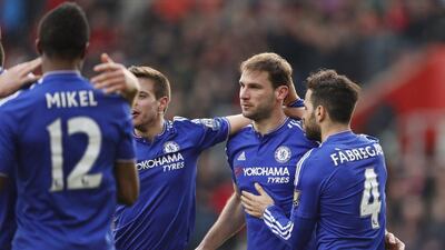Football Soccer - Southampton v Chelsea - Barclays Premier League - St Mary's Stadium - 27/2/16Chelsea's Branislav Ivanovic celebrates scoring their second goalAction Images via Reuters / John SibleyLivepicEDITORIAL USE ONLY. No use with unauthorized audio, video, data, fixture lists, club/league logos or "live" services. Online in-match use limited to 45 images, no video emulation. No use in betting, games or single club/league/player publications. Please contact your account representative for further details.
