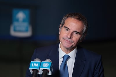 Rafael Grossi, chief of the UN's International Atomic Energy Agency, after making his case to become the next UN Secretary General. Getty Images via AFP