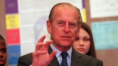 Prince Philip visits Westchester High School in Los Angeles in 2000. Frederick M Brown Online USA, Inc.