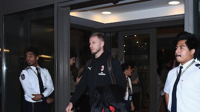 Ignazio Abate of AC Milan arrives at Jeddah King Abdulaziz International Airport. Getty Images
