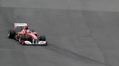 Ferrari's Spanish driver Fernando Alonso drives at the Valencia Street Circuit on Friday.
