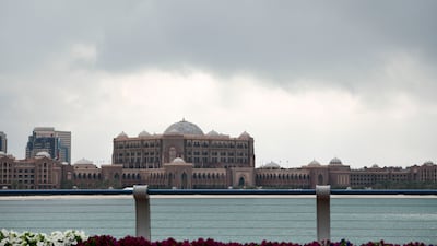 Dark clouds over Emirates Palace, Abu Dhabi. Khushnum Bhandari / The National