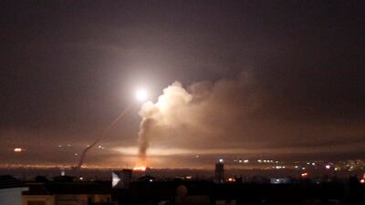 A file photo of missile fire seen from Damascus, Syria. Reuters
