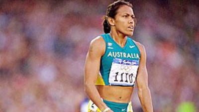 A file shot of Cathy Freeman during the semi-finals at the Sydney Olympics.