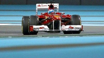 The Ferrari driver Fernando Alonso practises during the Formula One Abu Dhabi Grand Prix last year. Caren Firouz / Reuters