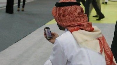 About 29 per cent of internet users in the Emirates have bought goods or services using smartphones. Jeffrey E Biteng / The National