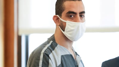 Hadi Matar in court in August 2022 on charges of the attempted murder and assault of author Salman Rushdie, in Mayville, New York. Reuters