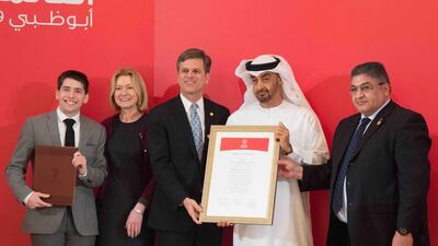 Sheikh Mohammed bin Zayed at the agreement-signing ceremony. Mohamed Al Suwaidi / Crown Prince Court - Abu Dhabi