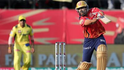 Punjab Kings' Shashank Singh made 27 before he was caught by Simarjeet Singh off the bowling of Mitchell Santer. AFP