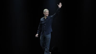 Apple chief executive Tim Cook dedicated a significant section of his presentation to previewing the new iOS 8 during the Apple World Wide Developers Conference on June 2, 2014. David Paul Morris / Bloomberg