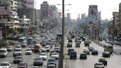 Traffic fills a highway crossing through Antelias leading to the capital Beirut. AFP