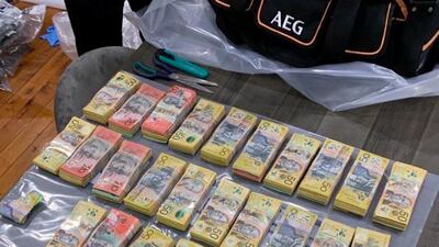 Money seized by Australian Federal Police during Operation Ironside raids on organised crime. Reuters