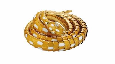 This vintage, reticulated gold and enamel Serpenti necklace will be part of the new exhibition. Photo: Bulgari
