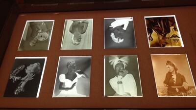 A selection of negatives of fashion photographs on display at the Sharjah Art Museum this month