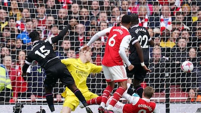 Jeffrey Schlupp pulls a goal back for Palace. PA