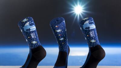 Off your rocket: the next time you're going off-planet consider these socks made specifically for space travel by Spanish brand Sock'M. They are made with fire-proof cotton, reinforced with silver and copper thread to inhibit electrostatic charge.