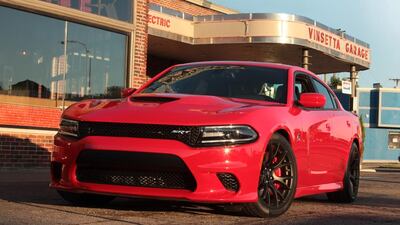 Powered by a 6.2L V8 engine, the Dodge Charger Hellcat is the fastest, most powerful saloon car on the planet. Courtesy Dodge