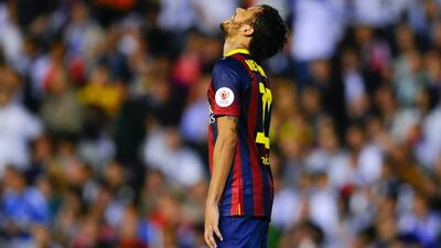 Barcelona's Neymar, pictured during the Copa del Rey final against Real Madrid at Estadio Mestalla on April 16, 2014 in Valencia, Spain, says he will be fit in time to play in this summer's World Cup. David Ramos / Getty Images