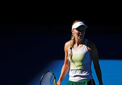 Tennis - Australian Open - Melbourne Park, Melbourne, Australia - January 11, 2019 - Denmark's Caroline Wozniacki trains. REUTERS/Edgar Su