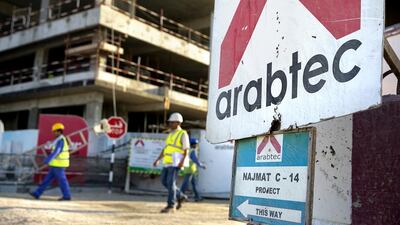 Arabtec signage at a residential unit construction site on Reem Island in Abu Dhabi. Silvia Razgova / The National