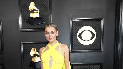 Kelsea Ballerini in yellow Prabal Gurung. EPA