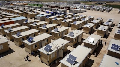 The siccu camp in Syria has solar panels attached to each house in the camp, which can house 6,000 people. Courtesy Modular & Mobile