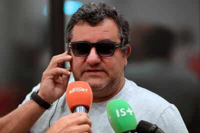 Mino Raiola denied he spoke to Pep Guardiola about signing players. Valery Hache / AFP