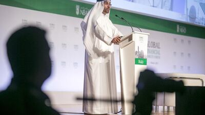Ahmed Al Sayegh, ADGM’s chairman, at the opening in March last year of the free zone on Al Maryah island. Silvia Razgova / The National